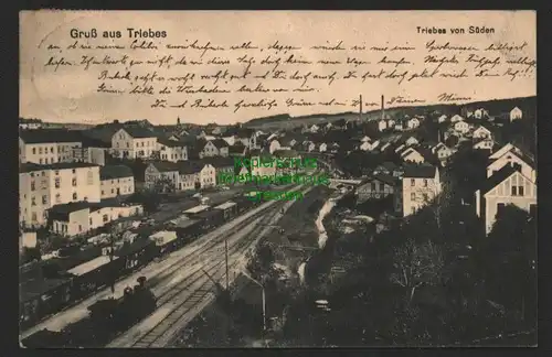 145403 AK Triebes Panorama am Bahnhof 1912 Bahnpost Werdau - Mehltheuer