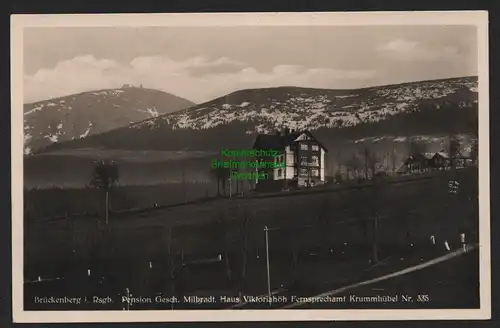 144493 AK Brückenkopf im Riesengebirge Pension Gesch. Milbradt Haus Viktoriahöh