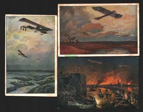144461 3 AK Deutscher Luftflotten Verein 1916 Künstlerkarte Hans Rudolf Schulze