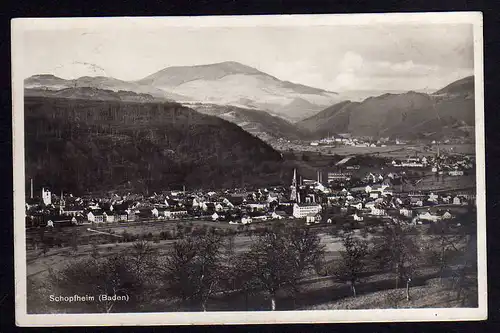 63540 AK Schopfheim Baden Kr. Lörrach 1929 Fotokarte Panorama