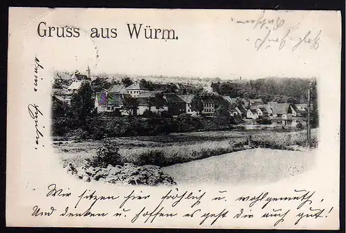 63350 AK Würm Pforzheim 1898 Panorama