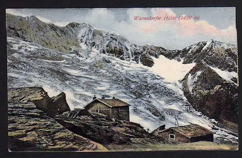 63588 AK Warnsdorfer Hütte 2430 m Krimmel 1910 Rosegger Marke