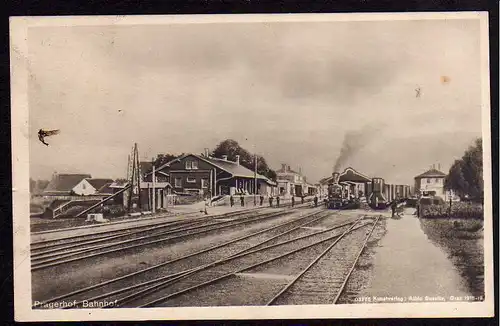 63220 AK Pragerhof Pragersko Bahnhof Züge 1918