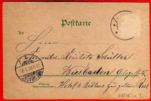 62875 AK Litho Burgstädt 1897 Kirche Schule Wettin Turm Markt Rathaus