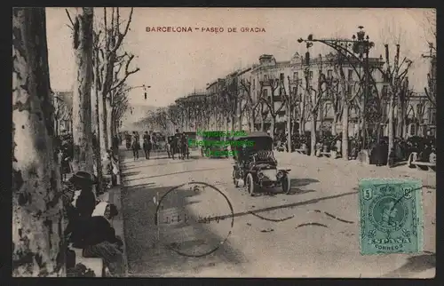 51913 AK Barcelona 1911 Paseo de Gracia