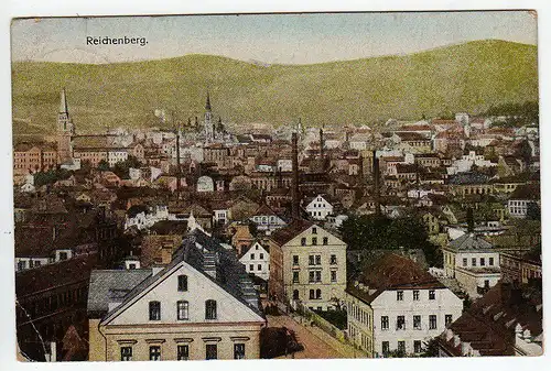 39546 AK Reichenberg Liberec Panorama 1920