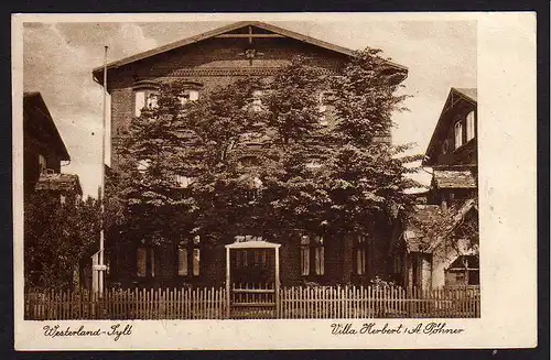 37412 AK Westerland Sylt 1931 Villa Herbert, A. Pöhner