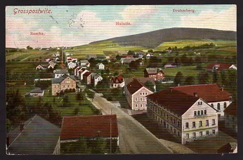 37294 AK Grosspostwitz 1906 Rascha Hainitz Drohmberg