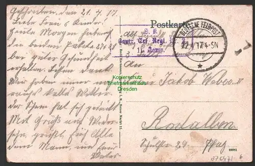 37647 AK Fortelbach Feldpost 1917 Fertrupt Sainte-Marie-aux-Mines