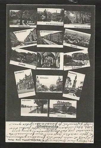 20570 AK Eberswalde um 1910 Mikroskop Postkarte Schule Kanal Markt Ratskeller