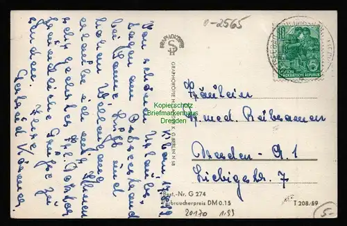 20170 AK Ostseebad Kühlungsborn , gelaufen  1959 , Verlag:   Sander K.G.