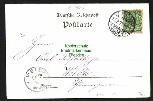 20401 AK Bonndorf Baden Litho 1898 Amtshaus ehemal. Schloss