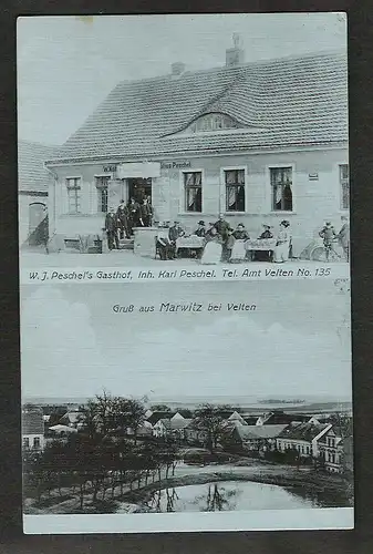 20036 AK Marwitz bei Velten Peschels Gasthof 1912