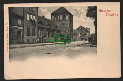 145375 AK Strausberg Geschäft W Münnich, daneben Weinhandlung um 1900