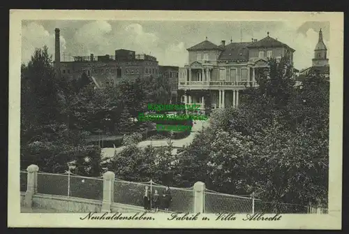 145305 AK Neuhaldensleben Fabrik und Villa Albrecht um 1920