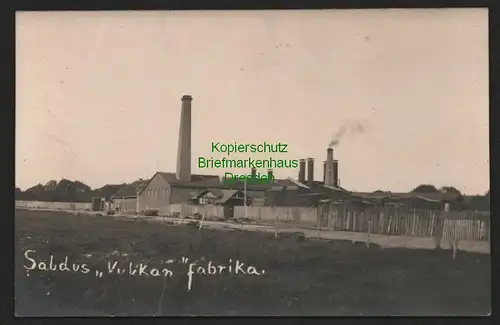 145306 AK Saldus Frauenburg Lettland Kurland Fotokarte Vulkan fabrika um 1920