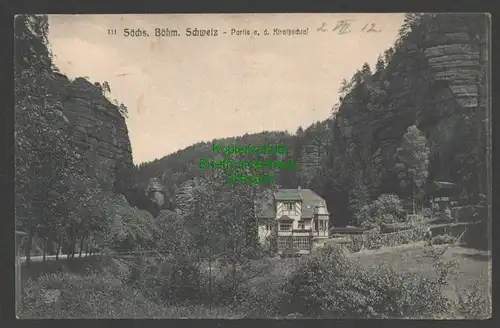141072 AK Sächs.-Böhm. Schweiz Kirnitzschtal 1912 Schandau