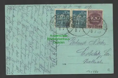 141060 AK Falkenstein I. V. 1923 Bahnpost Zwickau - Oelsnitz