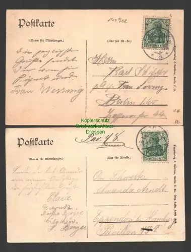 140902 2 AK Tegele See Vorbereitungen zur Segelfahrt 1907 Verlag Goldiner