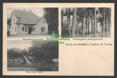 141051 AK Priedel Trebbin Kr. Teltow Waldrestaurant Erholungsheim Kienberg 1915