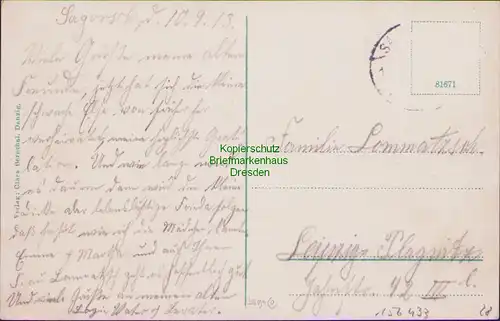 156433 AK Danzig Neufahrwasser Leuchtturm Westerplatte 1913 kleiner Dampfer