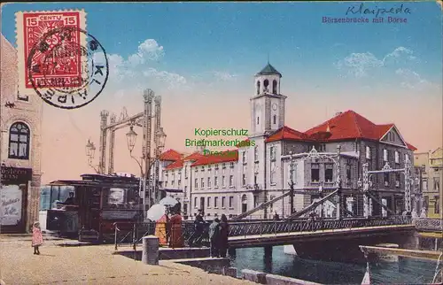 156400 AK Memel Litauen Ostpreußen Klaipeda 1927 Börsenbrücke mit Börse