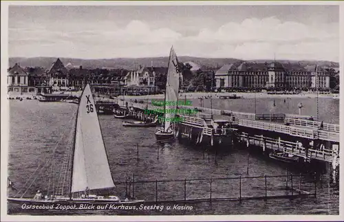 156427 AK Ostseebad Sopot Zoppot Blick auf Kurhaus Seesteg Kasino 1935