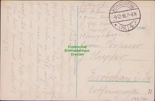 156461 AK Königsberg Ostpreußen 1916 Am Schloßteich