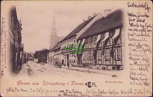 156436 AK Königsberg Neumark Straße zur Marienkirche 1899