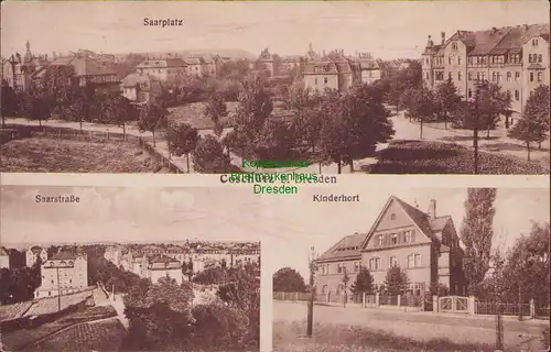 156172 AK Coschütz bei Dresden 1939 Saarplatz Saarstraße Kinderhort