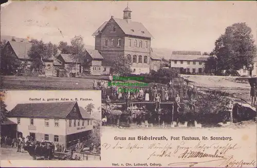156223 AK Sichelreuth Post Neuhaus Krs. Sonneberg in Thüringen 1903 Gasthof z. g
