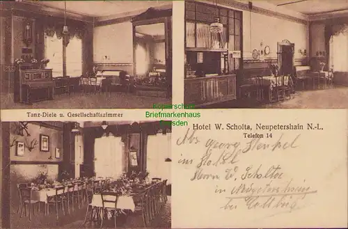156335 AK Neu Petershain N.-L. Neupetershain 1927 Hotel W. Scholta Tanz Diele
