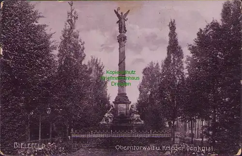 156368 AK Bielefeld Oberntorwall Krieger Denkmal 1910