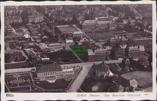 156390 AK Dresden Hahn Foto 4861 Luftbild Neue Technische Hochschule um 1935