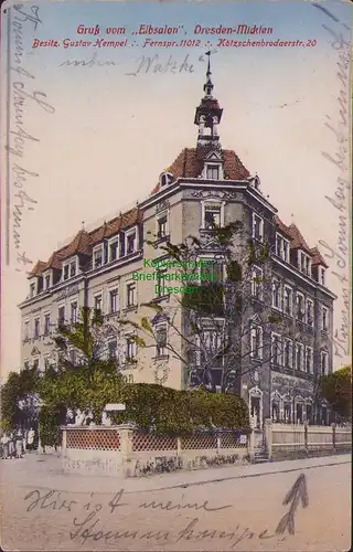 156168 AK Dresden Mickten Restaurant Elbsalon 1916 Besitzer Gustav Hempel