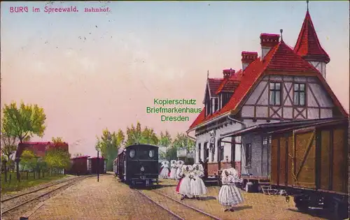 156236 AK Burg Spreewald Bahnhof Gleisseite 1927