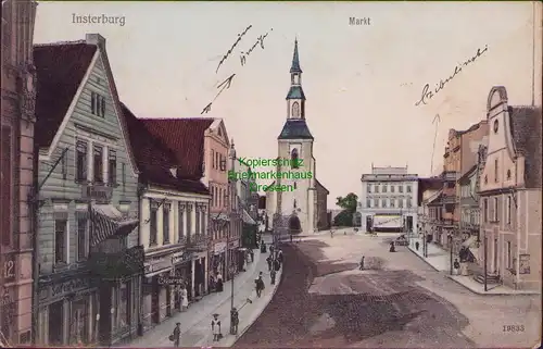 156380 AK Insterburg Ostpreußen 1907 Markt Seifenfabrik