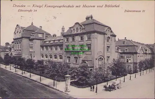 152918 AK Dresden Kunstgewerbeschule 1938 Elisasstraße Dürerstraße