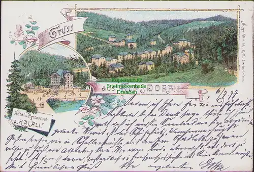 152945 AK Kipsdorf 1897 Litho Hotel und Restaurant Halali