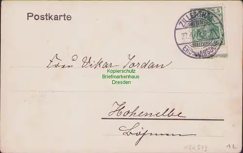 152943 AK Schloss Erdmannsdorf Riesengebirge 1909 Zillerthal