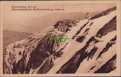 152875 AK Schneeberg 2075 m Niederösterreich Eisenbahnhotel Hochschneeberg
