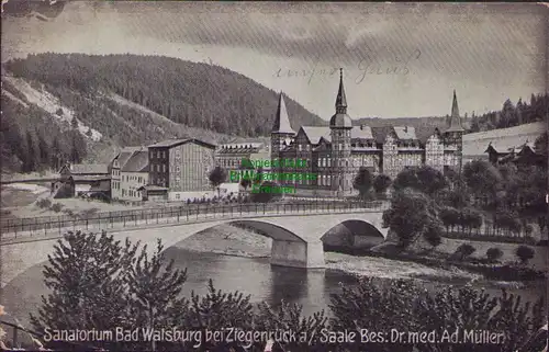 152956 AK Sanatorium Bad Walsburg bei Ziegenrück a. Saale 1920