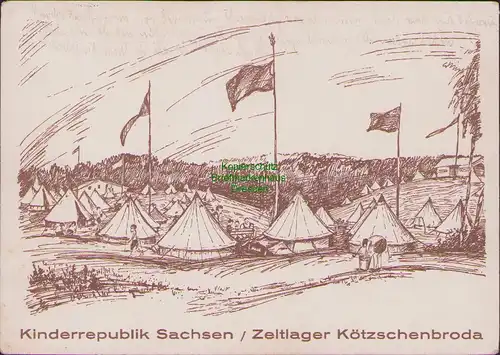 156002 AK Kinderrepublik Sachsen Zeltlager Kötzschenbroda 1929 Pfadfinder Scout