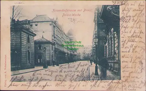 156018 AK Zinzendorfstraße mit Prinzl. Palais Wache um 1905 Pirnaische Vorstadt