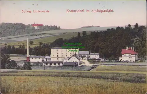 156084 AK Braunsdorf im Zschopautale Frankenberg 1912 Schloss Lichtenwalde