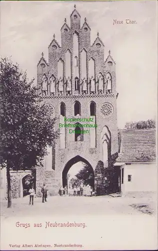 152845 AK Neubrandenburg um 1900 Neues Tor