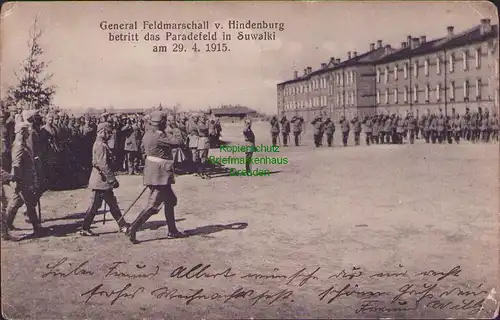 156013 AK Suwalki Suwalken Suvalkai Ordensstaat Ostpreußen v. Hindenburg 1915