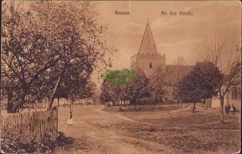 152908 AK Rauen Rauener Berge 1915 An der Kirche Verlag Goldiner Berlin
