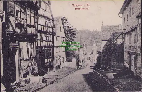 156087 AK Treysa i. H. Stein Straße datiert 1920