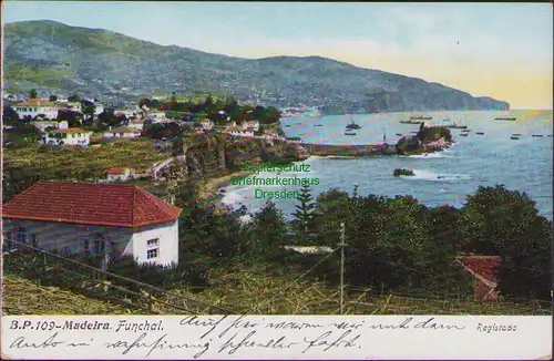 156045 AK Madeira Funchal 1911 Deutsche Seepost Hamburg - Südamerika